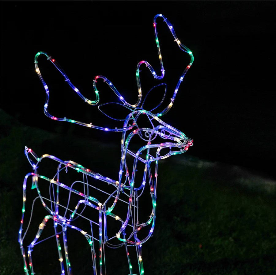 LED Twinkling Standing Reindeer – 110cm Multicolour