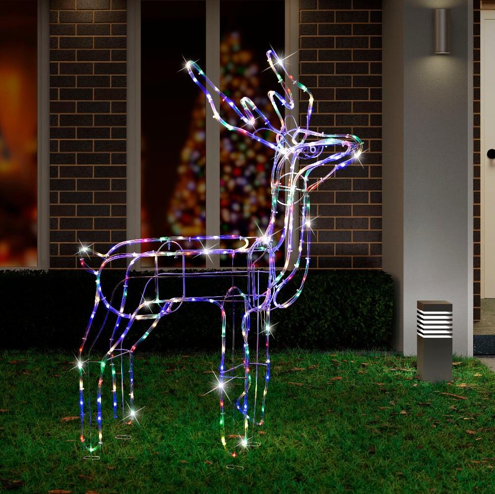 LED Twinkling Standing Reindeer – 110cm Multicolour